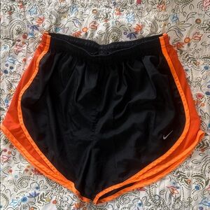 Nike Dri-Fit Women's Athletic Shorts in Black and Orange